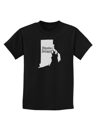 Rhode Island - United States Shape Childrens Dark T-Shirt by TooLoud-Childrens T-Shirt-TooLoud-Black-X-Small-Davson Sales