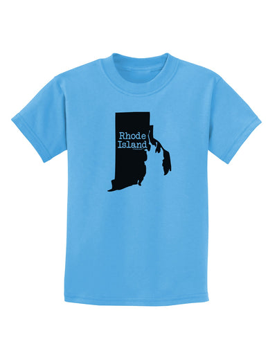 Rhode Island - United States Shape Childrens T-Shirt by TooLoud-Childrens T-Shirt-TooLoud-Aquatic-Blue-X-Small-Davson Sales