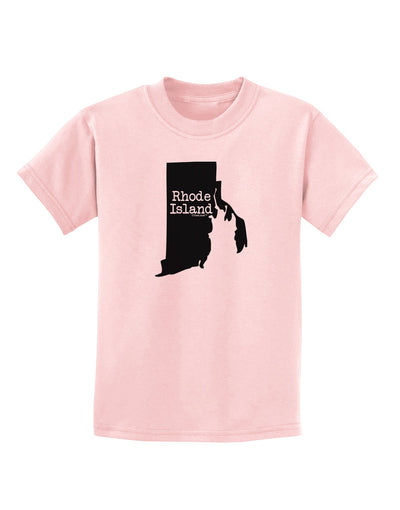 Rhode Island - United States Shape Childrens T-Shirt by TooLoud-Childrens T-Shirt-TooLoud-PalePink-X-Small-Davson Sales