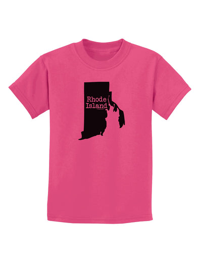 Rhode Island - United States Shape Childrens T-Shirt by TooLoud-Childrens T-Shirt-TooLoud-Sangria-X-Small-Davson Sales