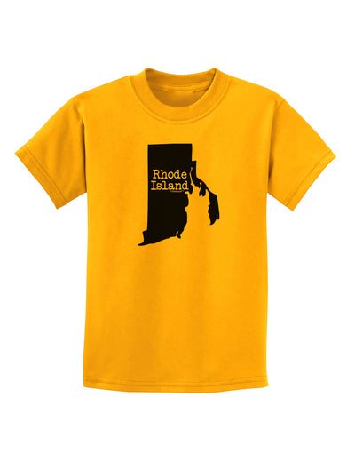 Rhode Island - United States Shape Childrens T-Shirt by TooLoud-Childrens T-Shirt-TooLoud-Gold-X-Small-Davson Sales