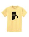 Rhode Island - United States Shape Childrens T-Shirt by TooLoud-Childrens T-Shirt-TooLoud-Daffodil-Yellow-X-Small-Davson Sales