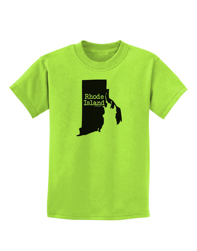 Rhode Island - United States Shape Childrens T-Shirt by TooLoud-Childrens T-Shirt-TooLoud-Lime-Green-X-Small-Davson Sales