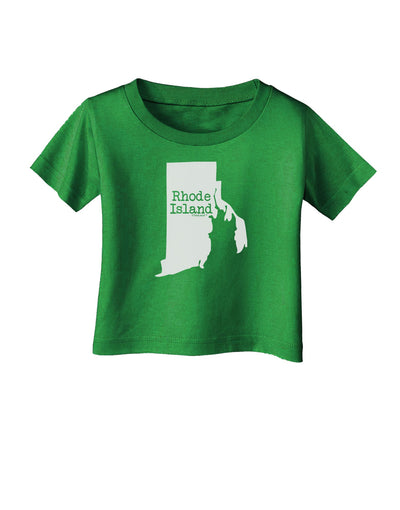 Rhode Island - United States Shape Infant T-Shirt Dark by TooLoud-Infant T-Shirt-TooLoud-Clover-Green-06-Months-Davson Sales