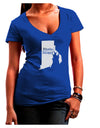 Rhode Island - United States Shape Juniors V-Neck Dark T-Shirt by TooLoud-Womens V-Neck T-Shirts-TooLoud-Royal-Blue-Juniors Fitted Small-Davson Sales