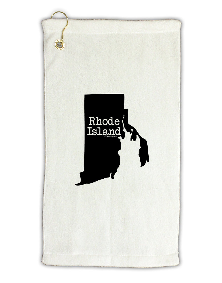 Rhode Island - United States Shape Micro Terry Gromet Golf Towel 16 x 25 inch by TooLoud-Golf Towel-TooLoud-White-Davson Sales