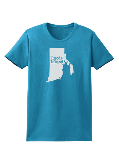 Rhode Island - United States Shape Womens Dark T-Shirt by TooLoud-Womens T-Shirt-TooLoud-Turquoise-X-Small-Davson Sales