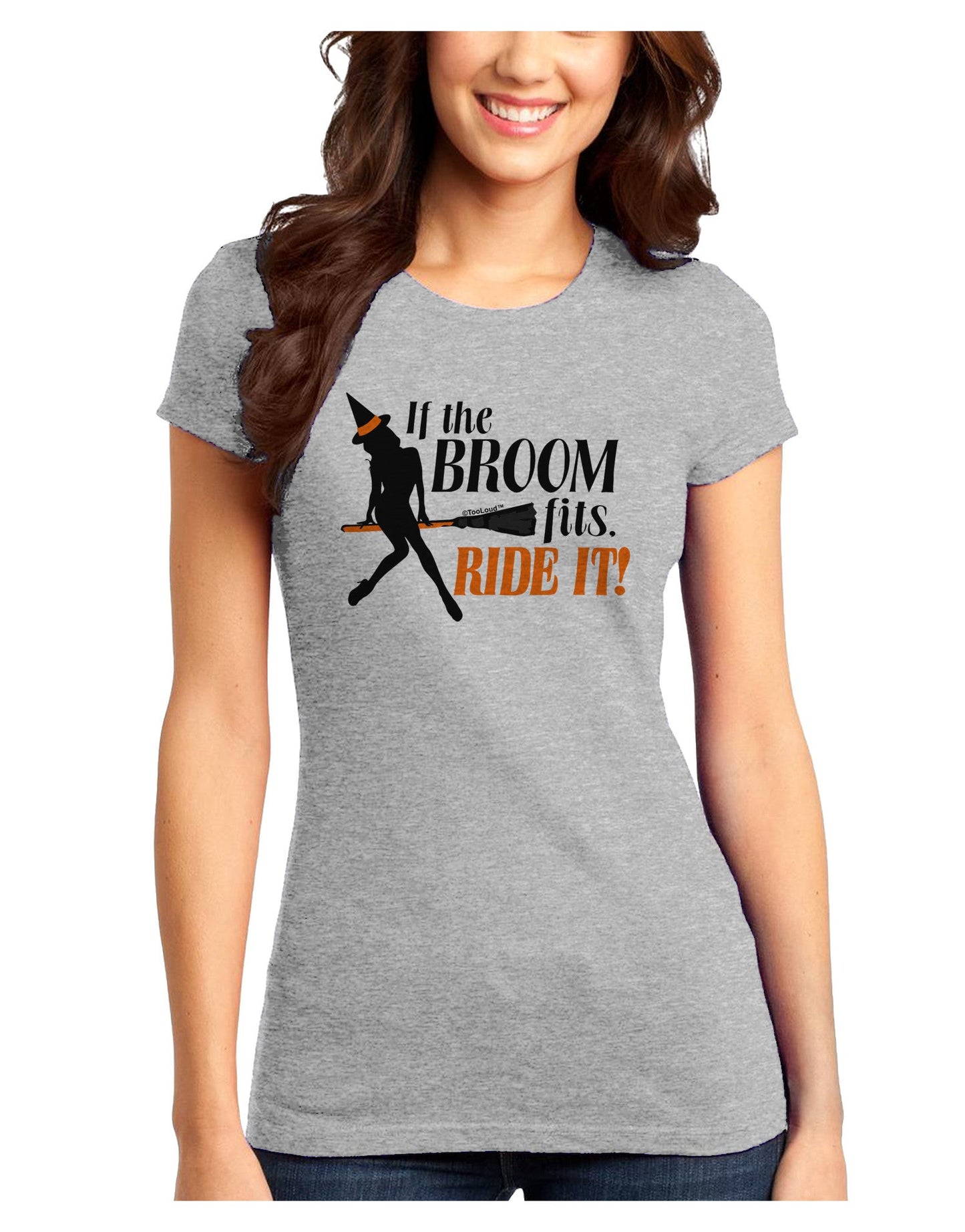 Ride It Orange Juniors T-Shirt-Womens Juniors T-Shirt-TooLoud-Ash-Gray-Juniors Fitted X-Small-Davson Sales