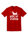 Ride My Sleigh BnW Adult Dark T-Shirt-Mens T-Shirt-TooLoud-Red-Small-Davson Sales