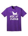 Ride My Sleigh BnW Adult Dark T-Shirt-Mens T-Shirt-TooLoud-Purple-Small-Davson Sales