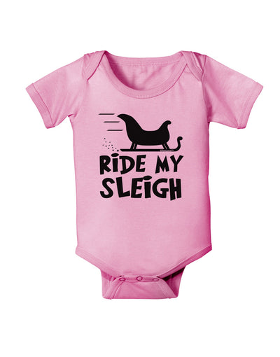 Ride My Sleigh BnW Baby Romper Bodysuit-Baby Romper-TooLoud-Pink-06-Months-Davson Sales