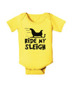 Ride My Sleigh BnW Baby Romper Bodysuit-Baby Romper-TooLoud-Yellow-06-Months-Davson Sales