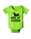 Ride My Sleigh BnW Baby Romper Bodysuit-Baby Romper-TooLoud-Lime-06-Months-Davson Sales