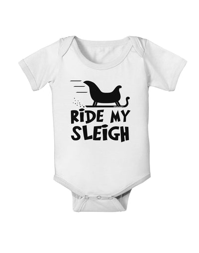 Ride My Sleigh BnW Baby Romper Bodysuit-Baby Romper-TooLoud-White-06-Months-Davson Sales