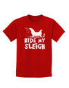 Ride My Sleigh BnW Childrens Dark T-Shirt-Childrens T-Shirt-TooLoud-Red-X-Small-Davson Sales