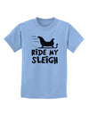 Ride My Sleigh BnW Childrens T-Shirt-Childrens T-Shirt-TooLoud-Light-Blue-X-Small-Davson Sales