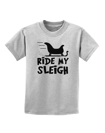 Ride My Sleigh BnW Childrens T-Shirt-Childrens T-Shirt-TooLoud-AshGray-X-Small-Davson Sales