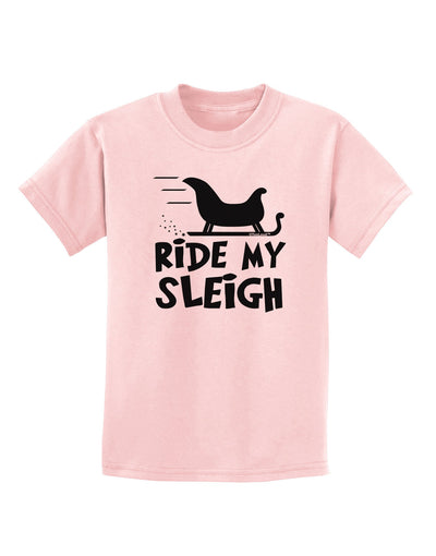 Ride My Sleigh BnW Childrens T-Shirt-Childrens T-Shirt-TooLoud-PalePink-X-Small-Davson Sales