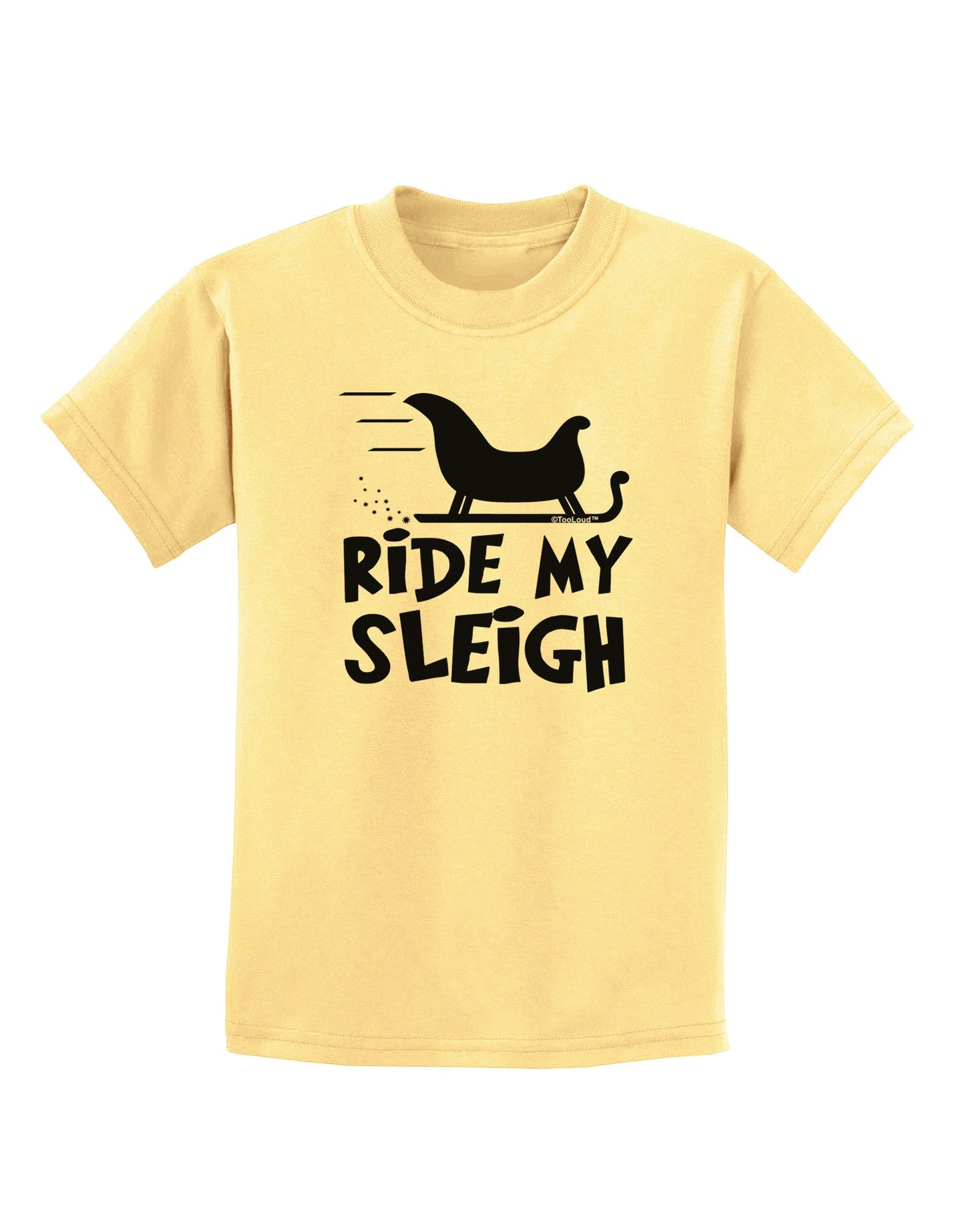 Ride My Sleigh BnW Childrens T-Shirt-Childrens T-Shirt-TooLoud-Daffodil-Yellow-X-Small-Davson Sales