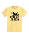 Ride My Sleigh BnW Childrens T-Shirt-Childrens T-Shirt-TooLoud-Daffodil-Yellow-X-Small-Davson Sales