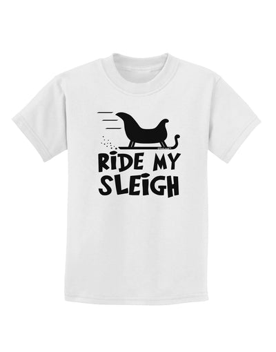 Ride My Sleigh BnW Childrens T-Shirt-Childrens T-Shirt-TooLoud-White-X-Small-Davson Sales