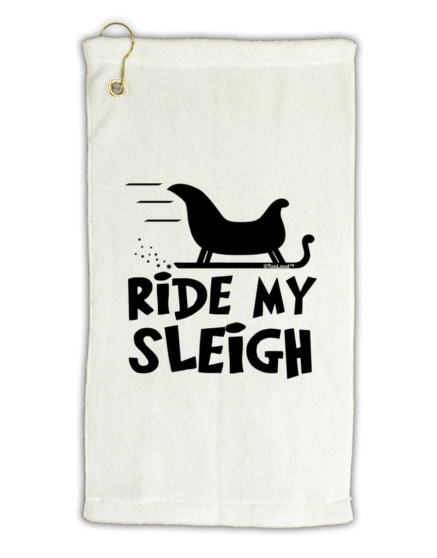 Ride My Sleigh BnW Micro Terry Gromet Golf Towel 11&#x22;x19-Golf Towel-TooLoud-White-Davson Sales