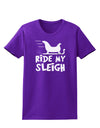 Ride My Sleigh BnW Womens Dark T-Shirt-TooLoud-Purple-X-Small-Davson Sales