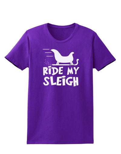 Ride My Sleigh BnW Womens Dark T-Shirt-TooLoud-Purple-X-Small-Davson Sales