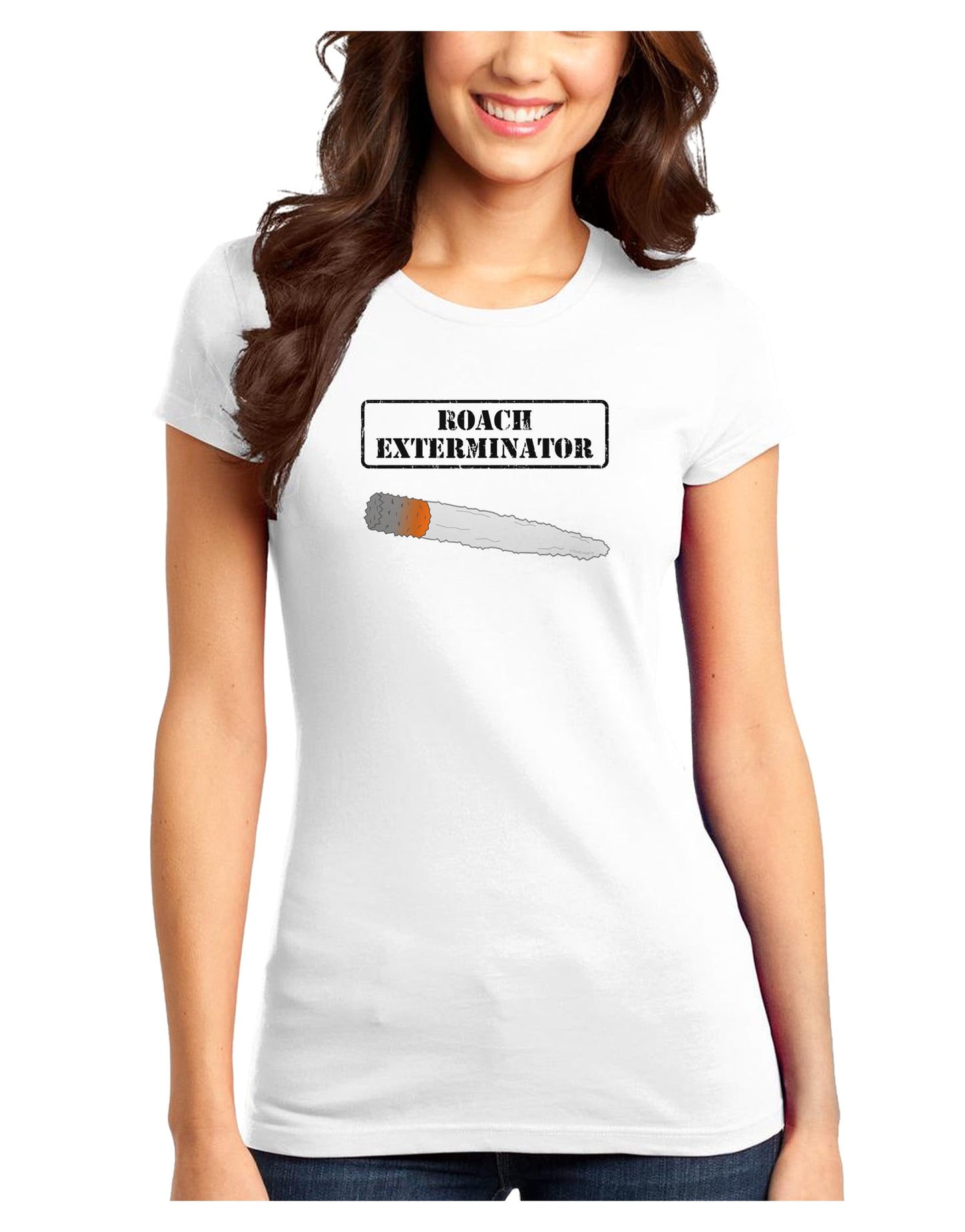 Roach Exterminator - Marijuana Juniors T-Shirt-Womens Juniors T-Shirt-TooLoud-White-Juniors Fitted XS-Davson Sales