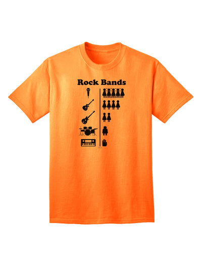 Rock Band Pictograph Adult T-Shirt - A Stylish and Trendy Addition to Your Wardrobe-Mens T-shirts-TooLoud-Neon-Orange-Small-Davson Sales