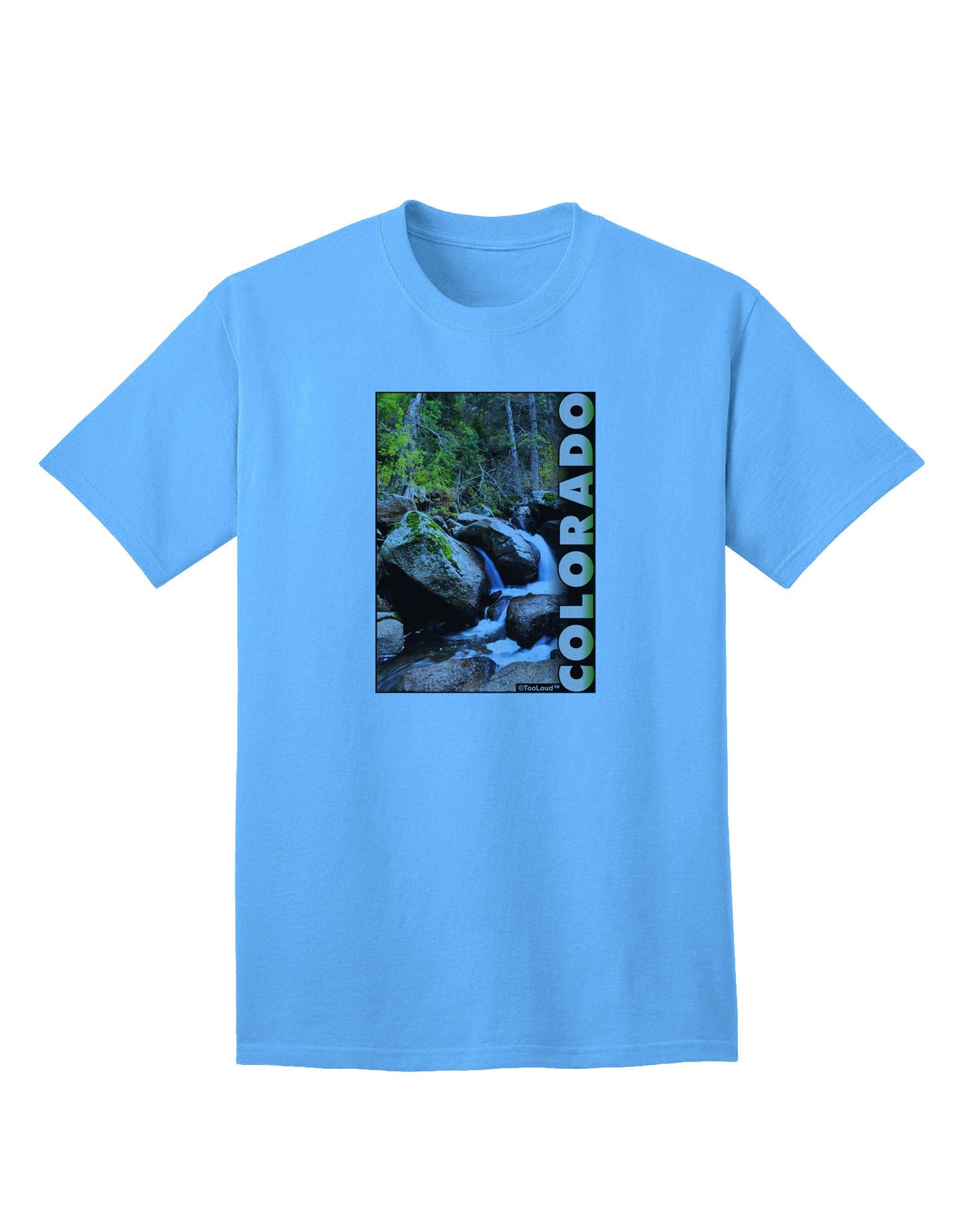 Rockies River Graphic Adult T-Shirt - A Statement in Casual Style-Mens T-shirts-TooLoud-Aquatic-Blue-Small-Davson Sales