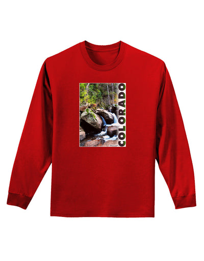 Rockies River with Text Adult Long Sleeve Dark T-Shirt-TooLoud-Red-Small-Davson Sales