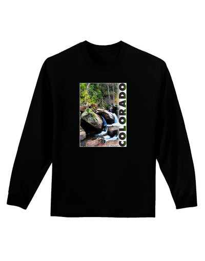 Rockies River with Text Adult Long Sleeve Dark T-Shirt-TooLoud-Black-Small-Davson Sales