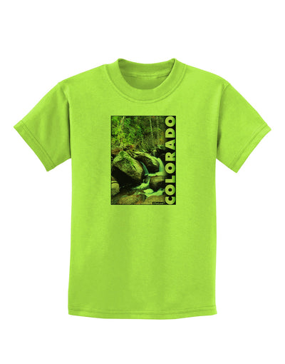 Rockies River with Text Childrens T-Shirt-Childrens T-Shirt-TooLoud-Lime-Green-X-Small-Davson Sales