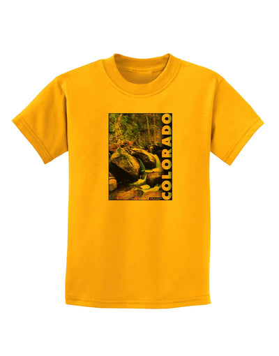 Rockies River with Text Childrens T-Shirt-Childrens T-Shirt-TooLoud-Gold-X-Small-Davson Sales