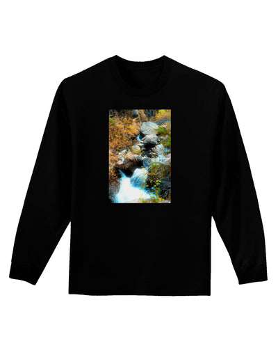 Rockies Waterfall Adult Long Sleeve Dark T-Shirt-TooLoud-Black-Small-Davson Sales