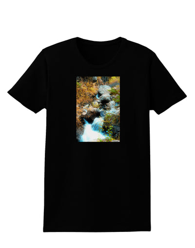 Rockies Waterfall Womens Dark T-Shirt-TooLoud-Black-X-Small-Davson Sales