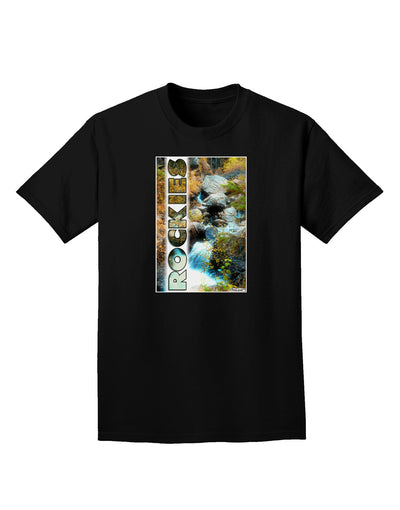 Rockies Waterfall with Text Adult Dark T-Shirt-Mens T-Shirt-TooLoud-Black-Small-Davson Sales