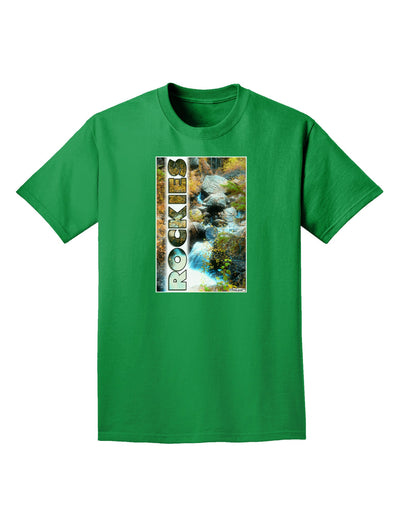 Rockies Waterfall with Text Adult Dark T-Shirt-Mens T-Shirt-TooLoud-Kelly-Green-Small-Davson Sales