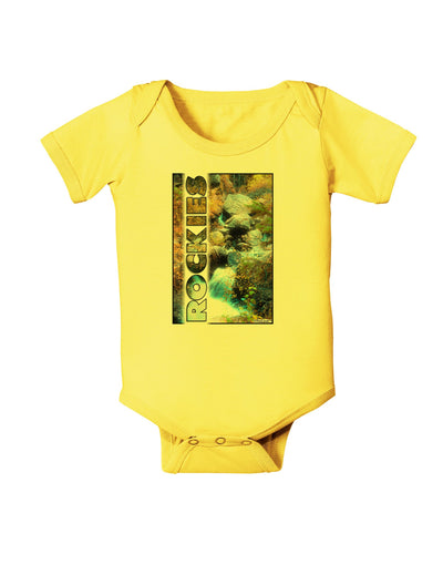 Rockies Waterfall with Text Baby Romper Bodysuit-Baby Romper-TooLoud-Yellow-06-Months-Davson Sales