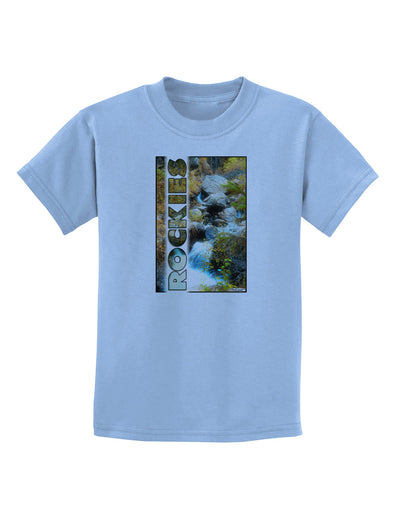 Rockies Waterfall with Text Childrens T-Shirt-Childrens T-Shirt-TooLoud-Light-Blue-X-Small-Davson Sales