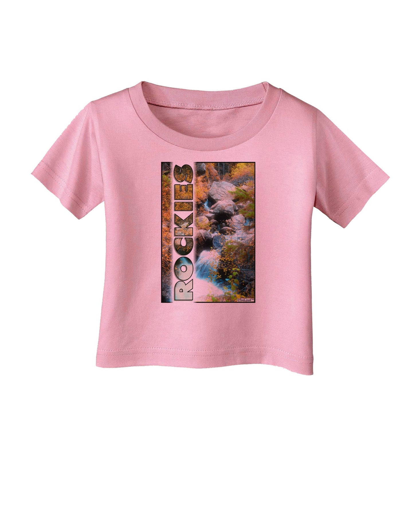 Rockies Waterfall with Text Infant T-Shirt-Infant T-Shirt-TooLoud-Candy-Pink-06-Months-Davson Sales