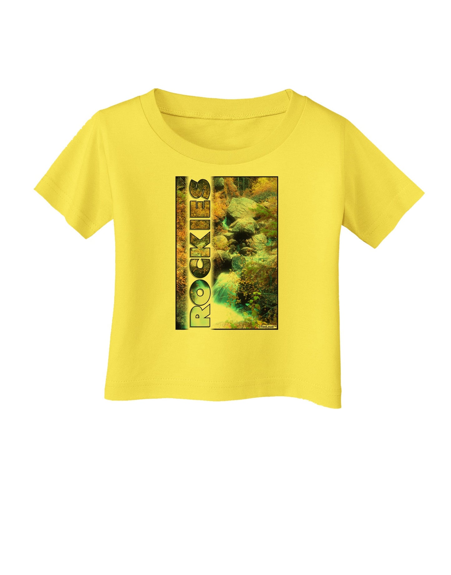 Rockies Waterfall with Text Infant T-Shirt-Infant T-Shirt-TooLoud-Yellow-06-Months-Davson Sales