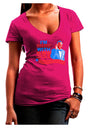 Rollin' With Ben Juniors V-Neck Dark T-Shirt-Womens V-Neck T-Shirts-TooLoud-Hot-Pink-Juniors Fitted Small-Davson Sales