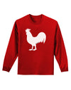 Rooster Silhouette Design Adult Long Sleeve Dark T-Shirt-TooLoud-Red-Small-Davson Sales