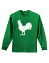 Rooster Silhouette Design Adult Long Sleeve Dark T-Shirt-TooLoud-Kelly-Green-Small-Davson Sales