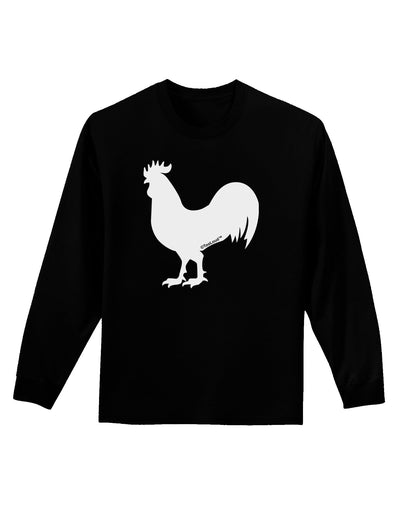 Rooster Silhouette Design Adult Long Sleeve Dark T-Shirt-TooLoud-Black-Small-Davson Sales