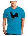 Rooster Silhouette Design Adult V-Neck T-shirt-Mens V-Neck T-Shirt-TooLoud-Turquoise-Small-Davson Sales