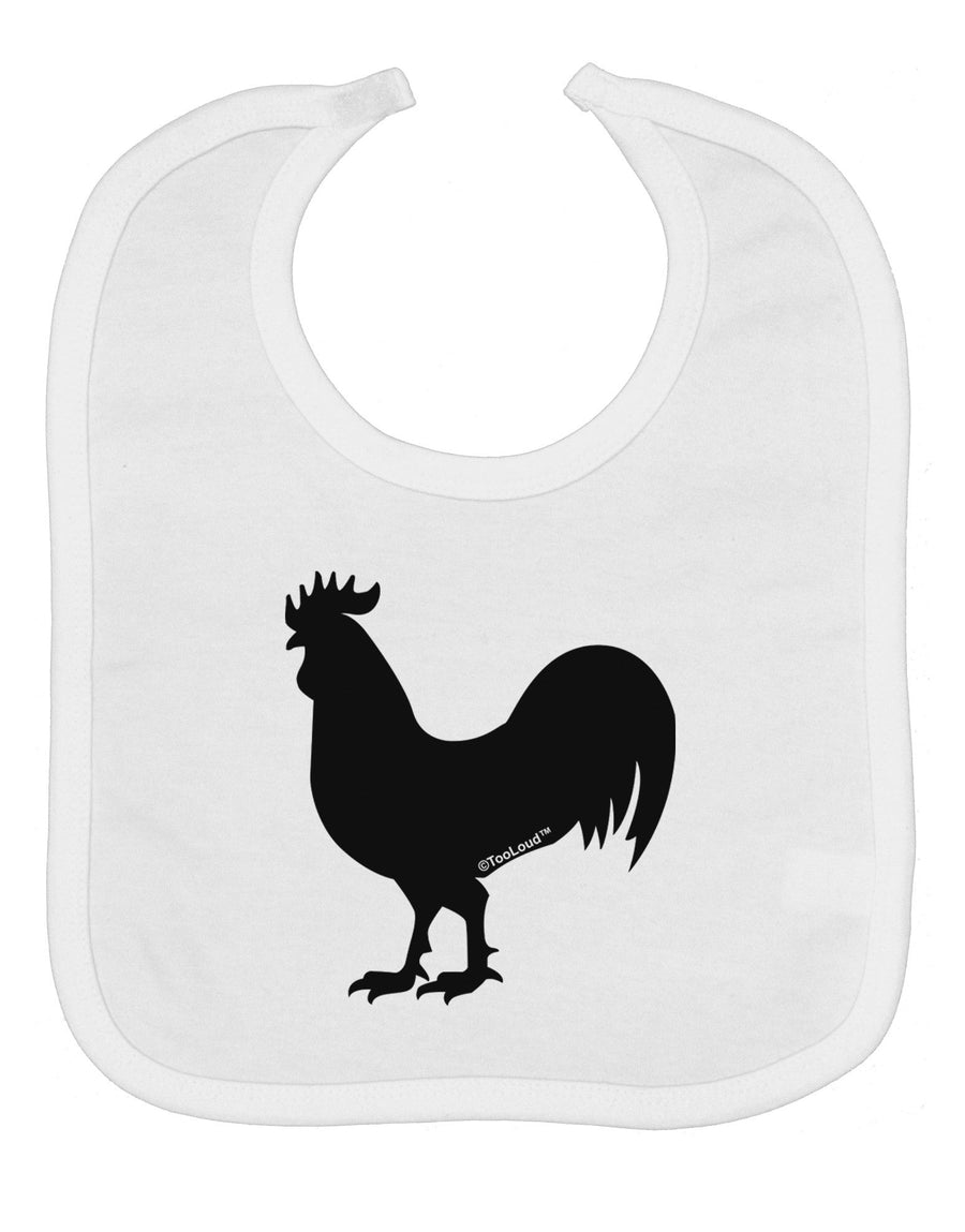 Rooster Silhouette Design Baby Bib