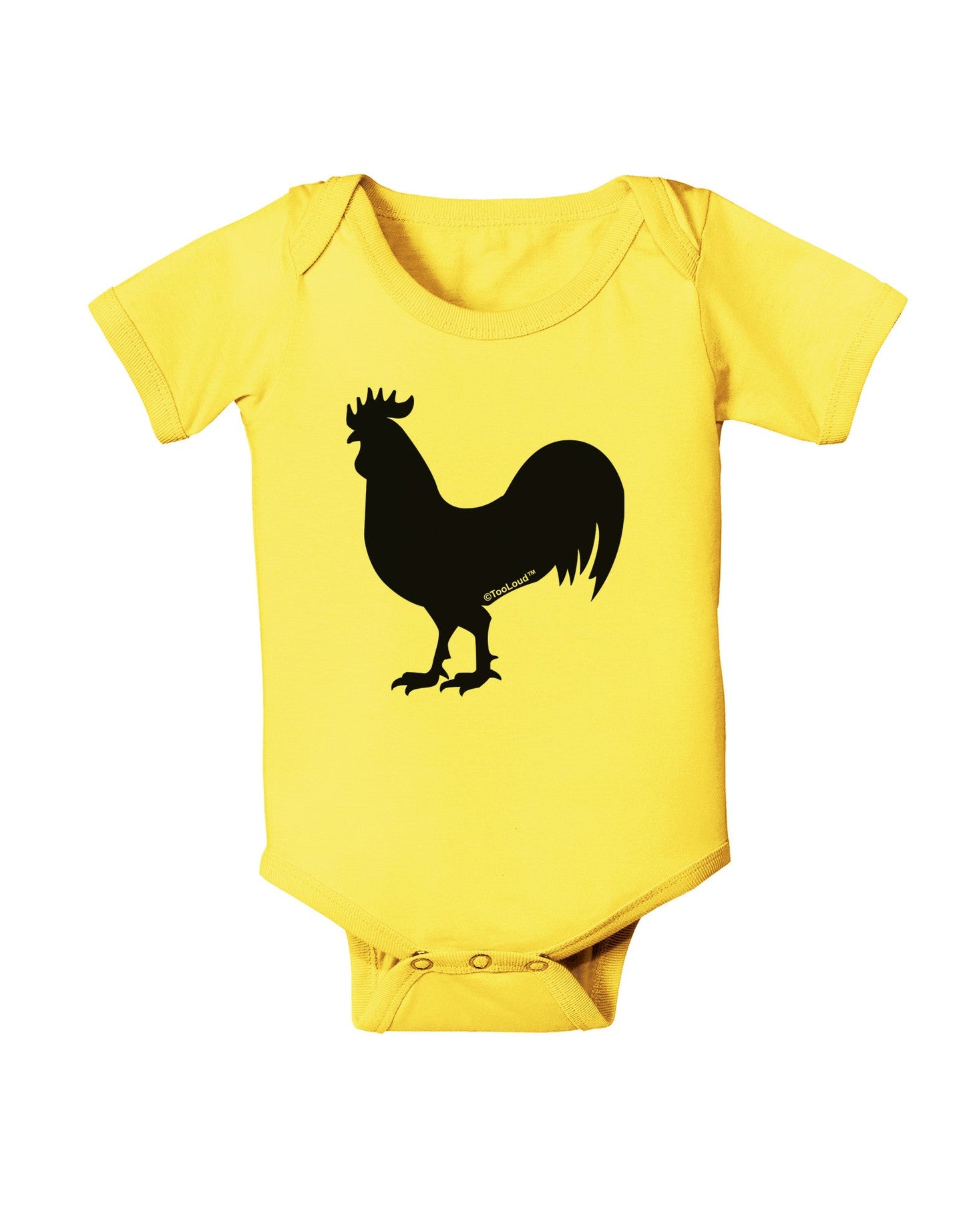 Rooster Silhouette Design Baby Romper Bodysuit-Baby Romper-TooLoud-Yellow-06-Months-Davson Sales